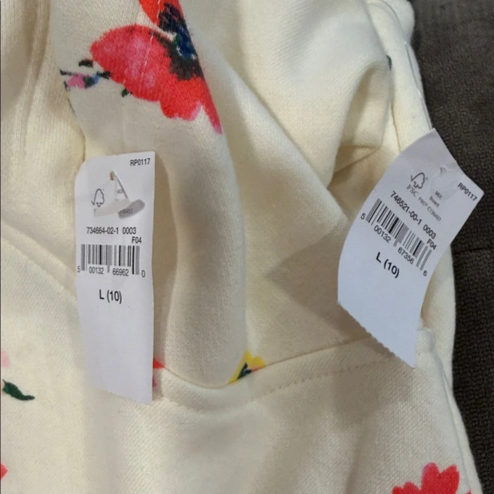 GAP Ivory Sweatsuit with Floral Accents